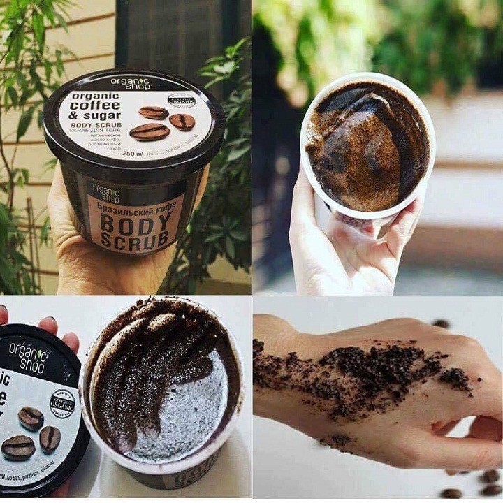 Tẩy da chết toàn thân Organic Coffee Shop Body Scrub 250ml bản Nga