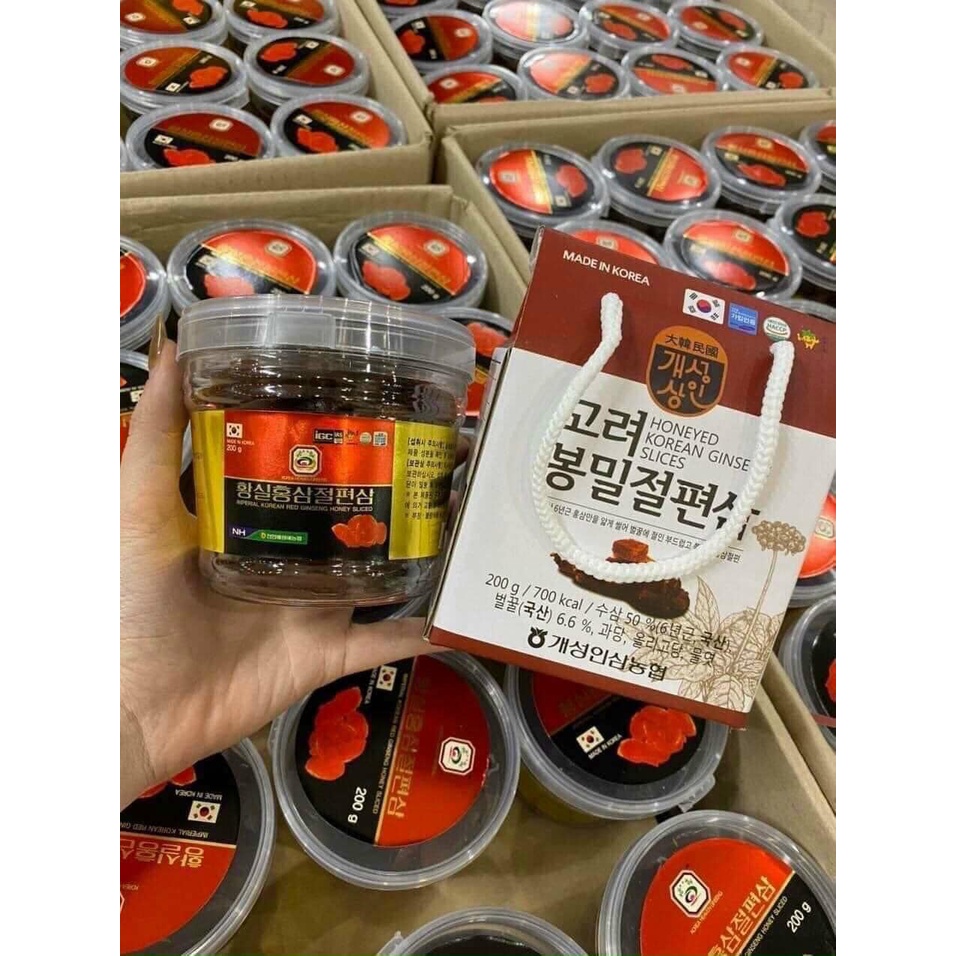 Sâm Lát Tẩm Mật Ong Nonghyup Hàn Quốc,Hộp Nhựa 200g,hồng sâm 6 năm tuổi Giúp Bồi Bổ Nâng Cao Sức Khỏe OH