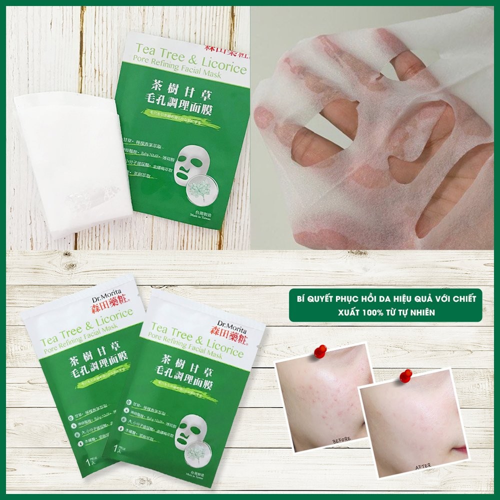 Dr Morita - Lẻ 1 Miếng Mặt Nạ Tràm Trà & Cam Thảo