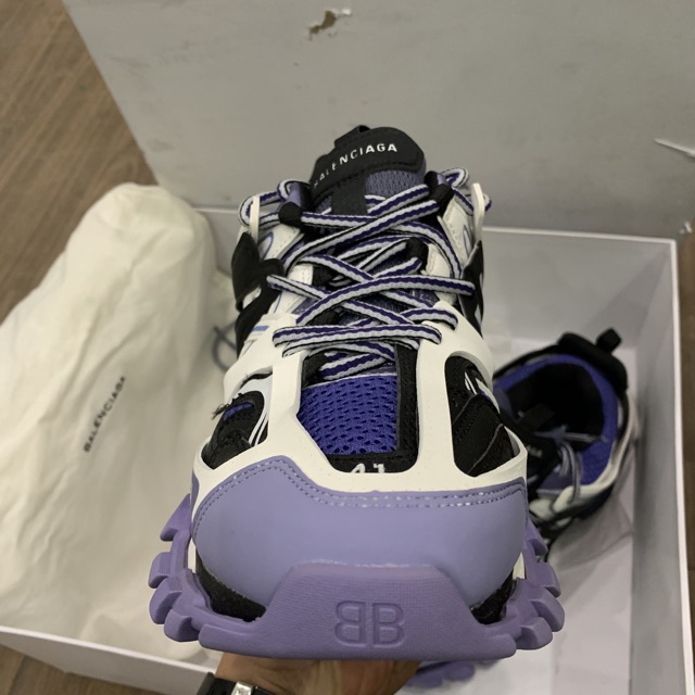 Giầy bale.ciga track tím trắng lai au