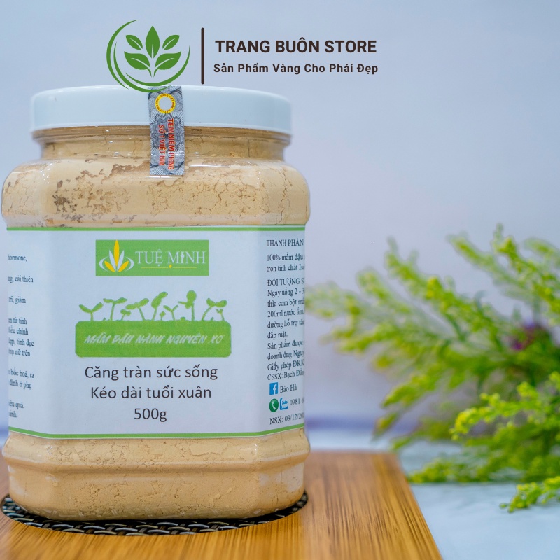 Mầm đậu nành tăng vòng 1 cân bằng nội tiết tố bột Hũ vuông 500gr mix vị đậu nành nguyên xơ giảm cân MICALATE MĐN02