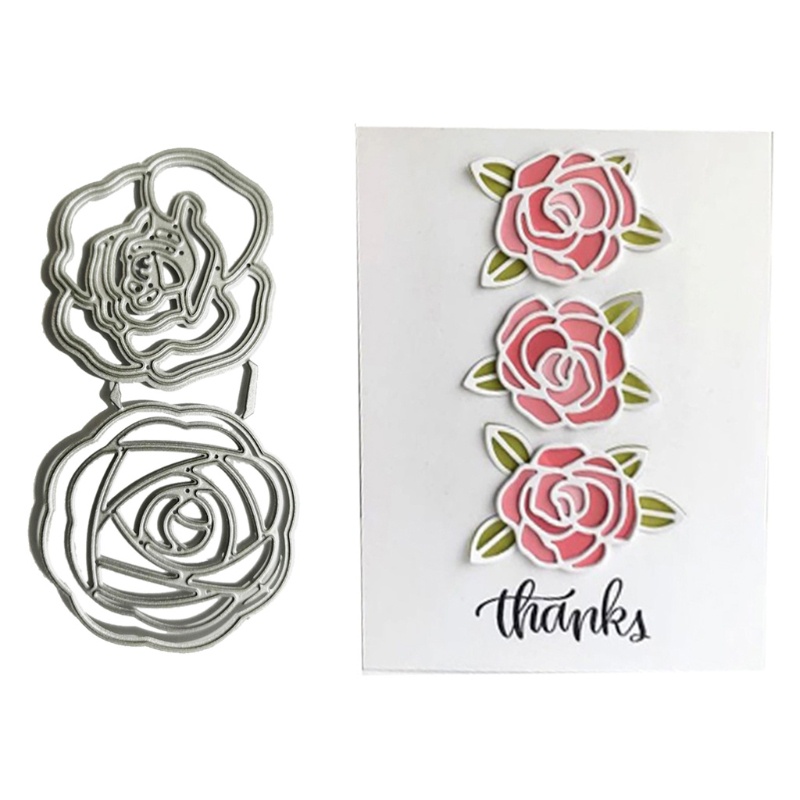 Khuôn cắt giấy kim loại hình hoa hồng dùng trang trí DIY