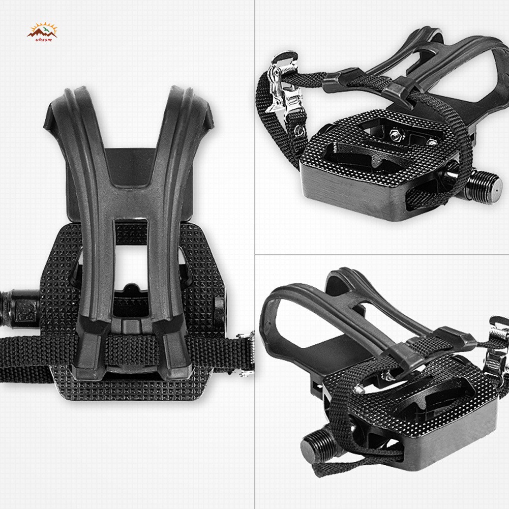 CSC Exercise Bike Pedals Pedal for Clipless Toe Cage and Strap for Shoes Indoor Cycling Heavy Duty 9/16 Inch Thread @VN