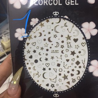 Sticker dán móng hình mèo, trăng sao, vân đá, .....