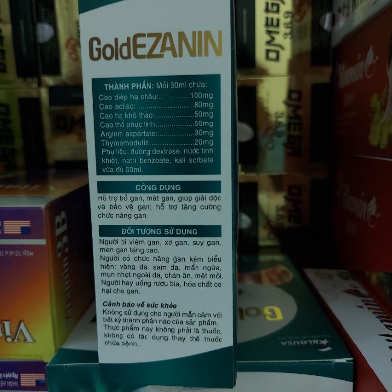 Siro GOLDEZANIN - Mát gan giải độc gan, chiết xuất cao kế sữa + cao actiso - Hộp 20 ống