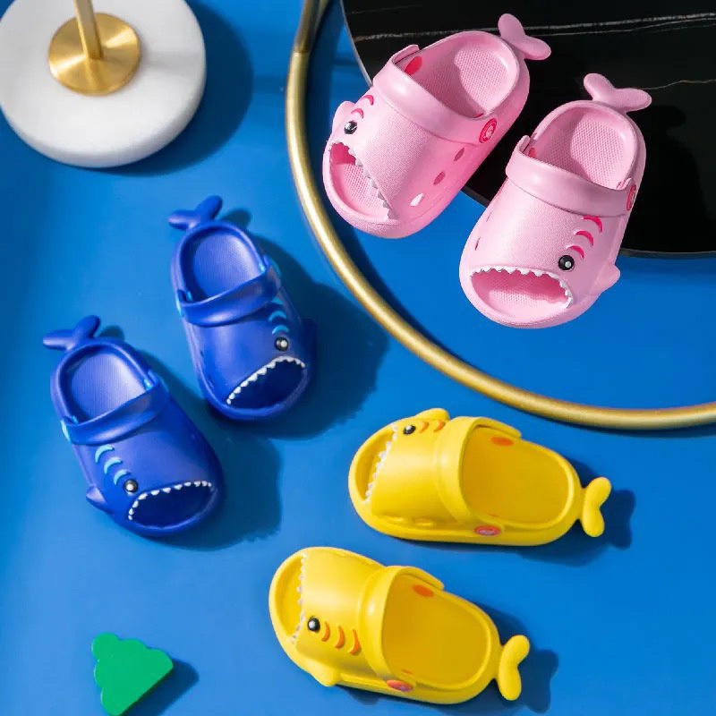 Dép Cho Bé Gái, Bé Trai, Dép Sục Quai Hậu Baby Shark, siêu nhẹ, chống trơn trượt