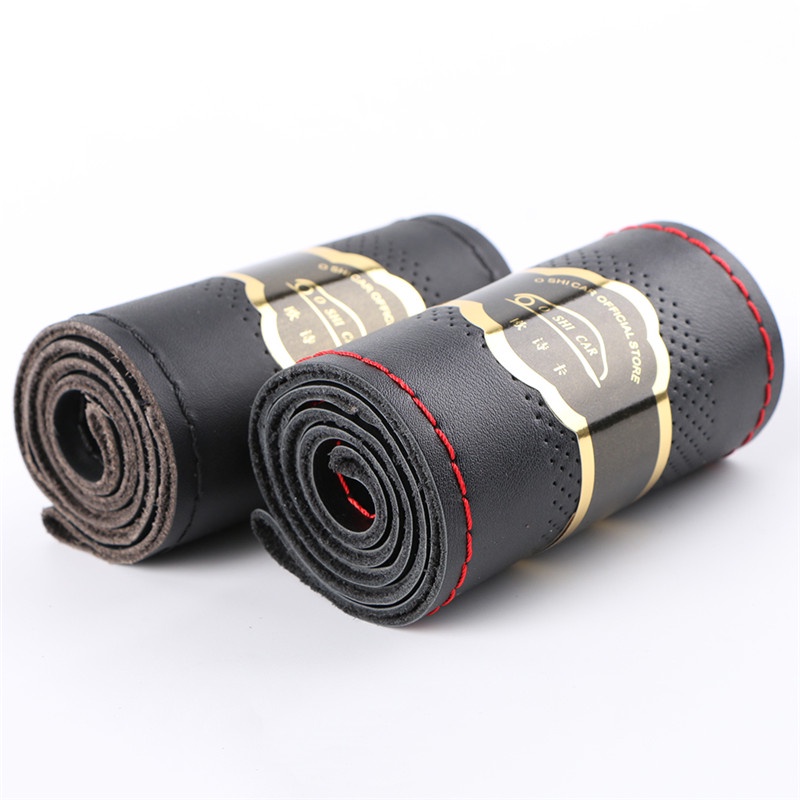 Vỏ Bọc Vô Lăng Bằng Da Thật Thoáng Khí Đường Kính 36cm 38cm 40cm Cho Xe Hơi