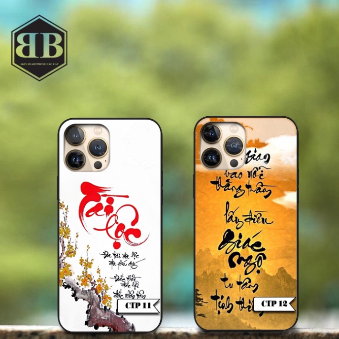 Ốp lưng kính cường lực Iphone 13 Pro / 13 Pro Max chữ thư pháp