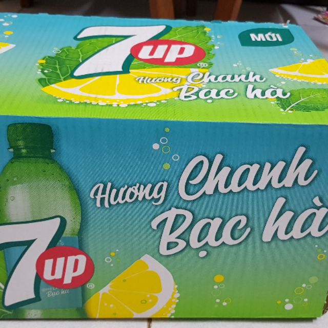 Thùng nước ngọt 7up bạc hà dung tích 390ml