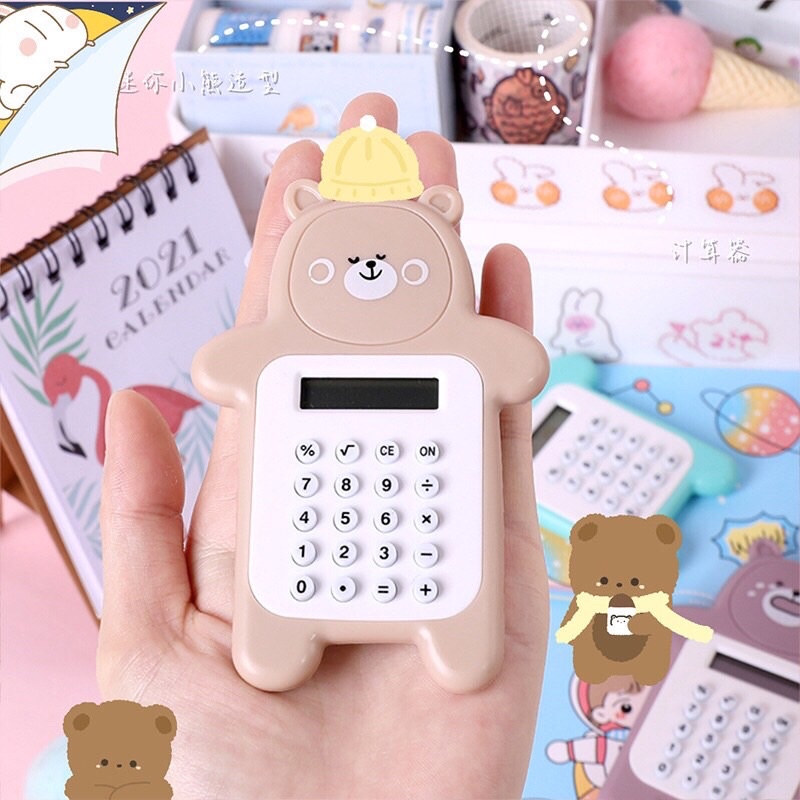 MÁY TÍNH CẦM TAY MINI HÌNH GẤU HOẠT HÌNH CUTE DỄ THƯƠNG