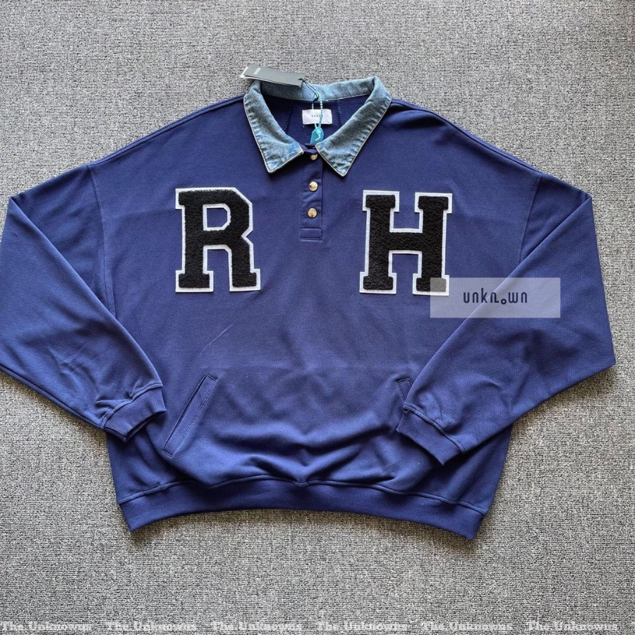 [BEST QUALITY]  - Áo RHUDE Collegiate Polo Sweatshirt ,Áo sweater Polo Sơn Tùng MTP cao cấp full túi tag