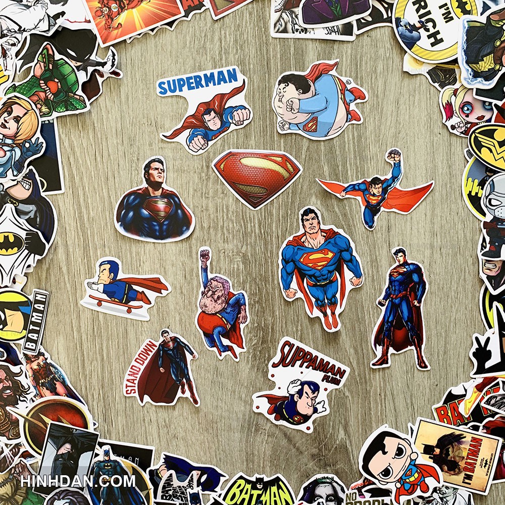 Sticker Siêu Anh Hùng chống nước siêu dễ thương dán xe, dán laptop, dán nón bảo hiểm chống nước