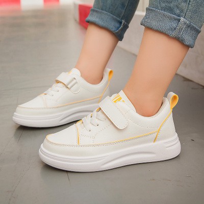 Giày Sneaker trắng trẻ em tiểu học cao cấp đế êm chân da Pu mềm CG21