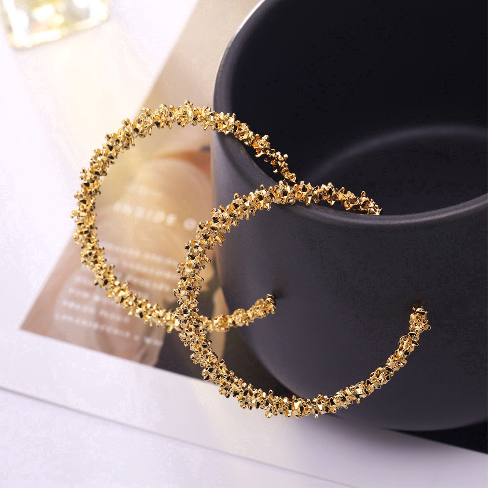 fashion woman Hyperbole Opening circle ear hoop gold silver dangle jewelry gift