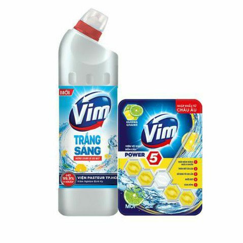 Chai Tẩy bồn cầu, toilet Vim 450ml / 880ml Siêu sạch, cực mạnh, tẩy đến 99,9% vi khuẩn nhà tắm