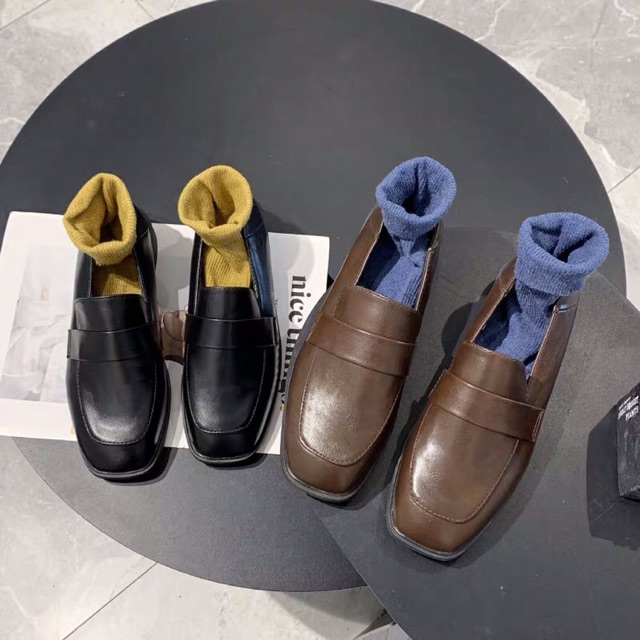 (Sẵn Đen 35 37, Nâu 37 39 40)✨Giày oxford nữ da PU đầu vuông phong cách vintage lolita - CUA STORE | BigBuy360 - bigbuy360.vn