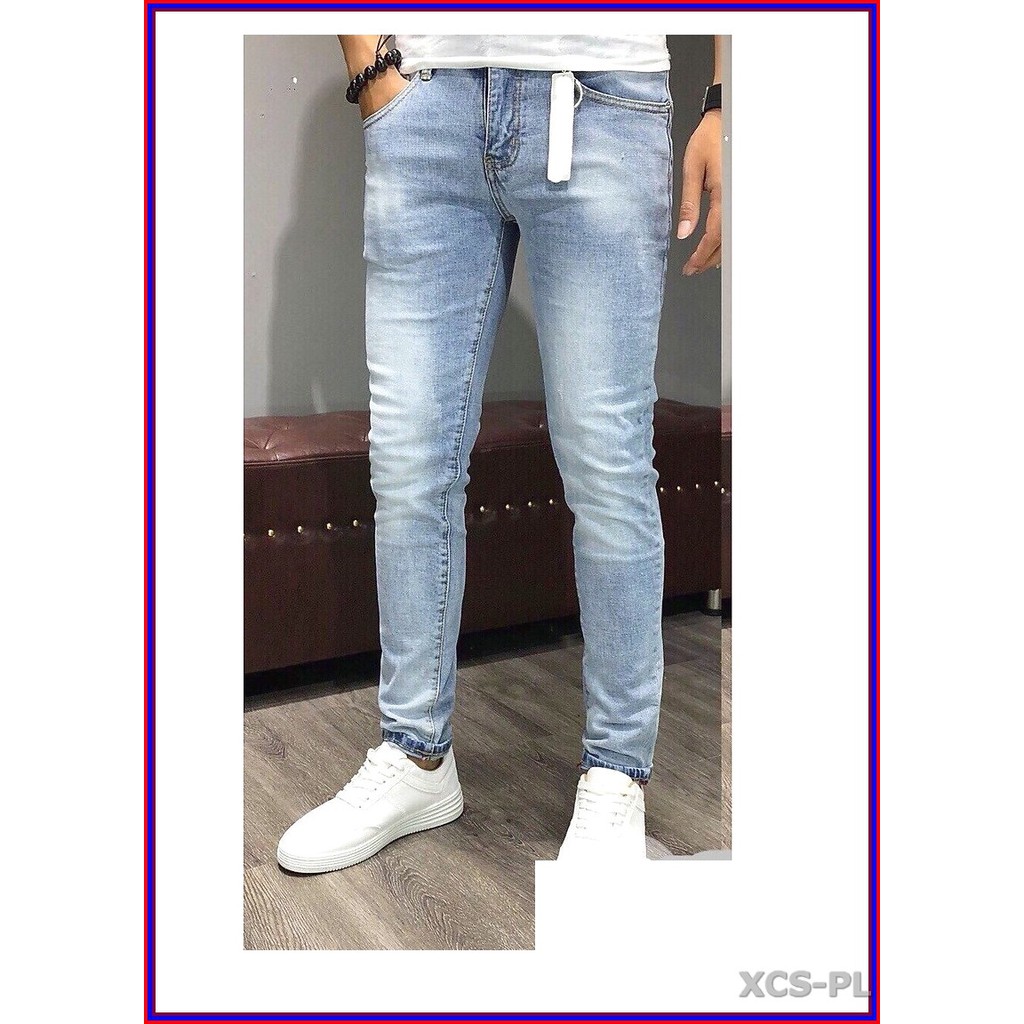 Quần jean nam cao cấp xanh bạc xước nhẹ 5678 không xù lông, không ra màu, chất giãn tốt 5n.3.181