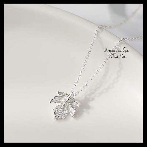 Dây chuyền/vòng cổ nữ bạc hình lá phong bạc S925, dây chuyền/ vòng cổ NhatHa.jewelry