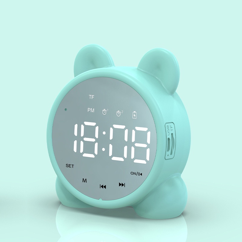Loa Bluetooth Không Dây Âm Siêu Trầm Tích Hợp Đồng Hồ Báo Thức