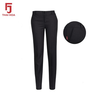 Quần tây nữ ống đứng thái hòa vải dày, không giãn - màu đen - 835-17