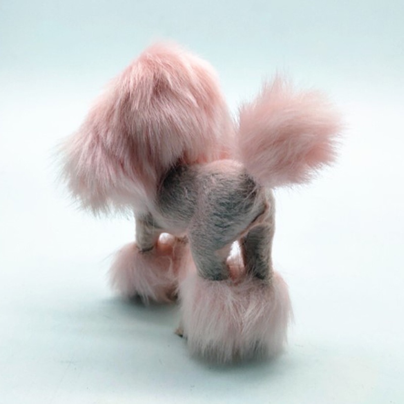 Thú Nhồi Bông Hình Cún Poodle 4 inch Màu Hồng Dễ Thương