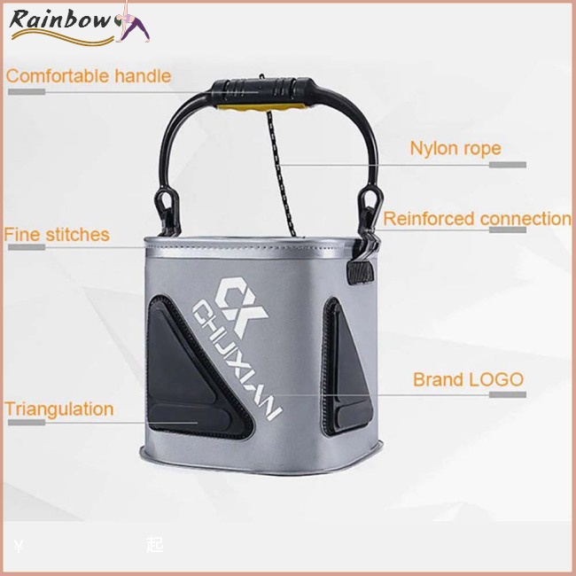 Xô Đựng Cá Mini Thiết Kế Gấp Gọn Có Tay Cầm Tiện Dụng