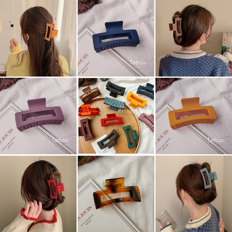 Kẹp Tóc Thiết Kế Màu Trơn Đơn Giản Thời Trang Dành Cho Nữ