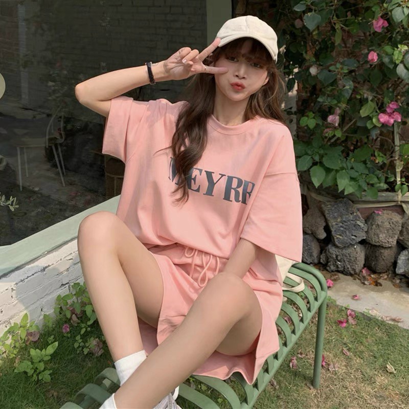 💃 Bộ Quần Áo Thun MEYRR Cộc Tay Dáng Rộng 2 Màu