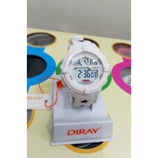 Đồng hồ trẻ em điện tử Diray hàng chí.nh hãng màu trắng chống nước, dây silicon bền