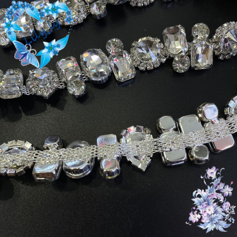 1840524 Dây Xích Đính Đá Dùng Trang Trí Đầm Cưới Sang Trọng diy