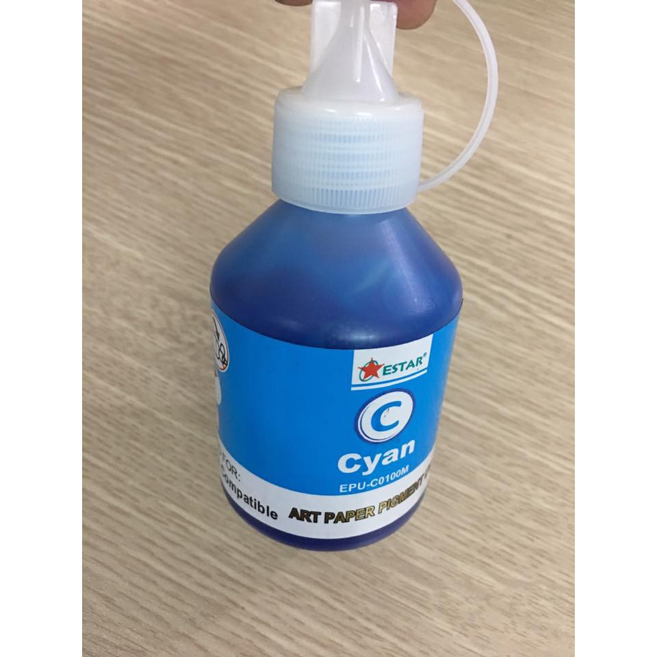 Bộ mực 4 mầu Pigment UV Epson T50-T60-R1390 -L800-L805 100ML