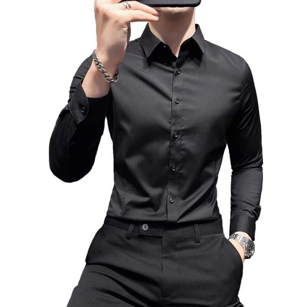 Áo Sơ Mi Nam Viền Eo Kiểu Mới ,Phong Cách Hàn Quốc, Vải Lụa Cao Cấp , Fom Slimfit Ôm Body
