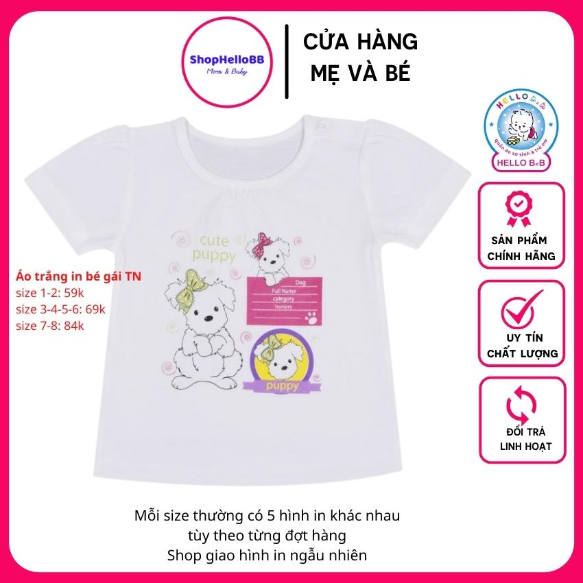 Áo ngắn in bé gái tay ngắn Hello B&B (Hình in ngẫu nhiên tùy size) | ShopHelloBB