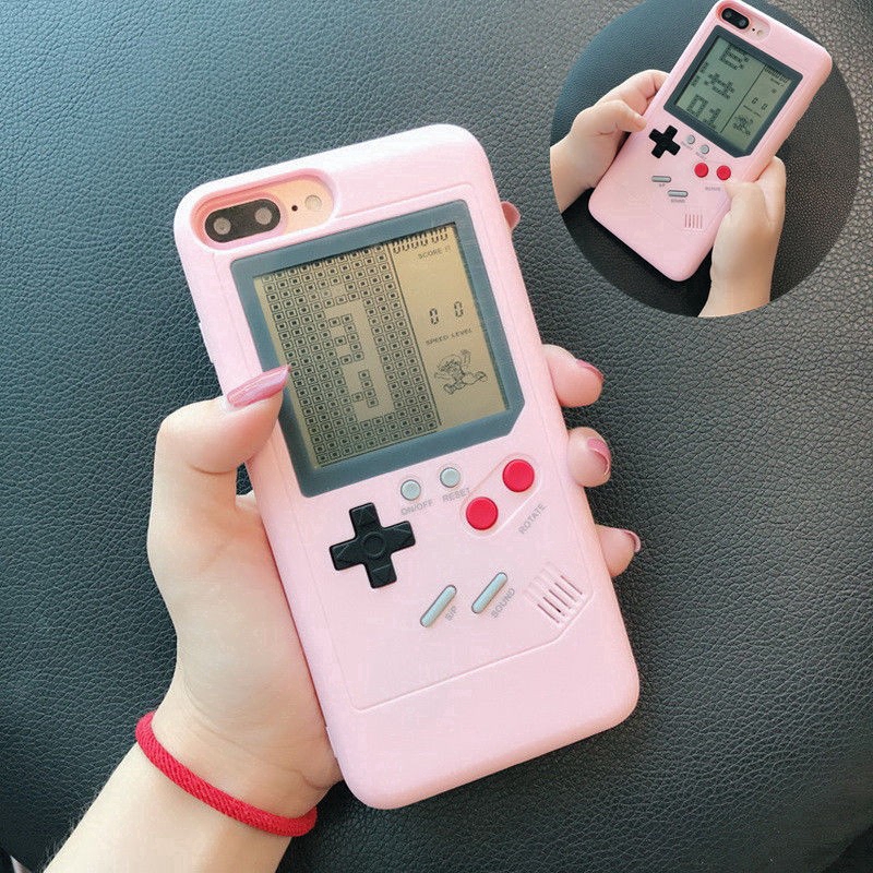 Ốp điện thoại hình máy chơi game tetris cho iPhone 7 Plus X 8 6S