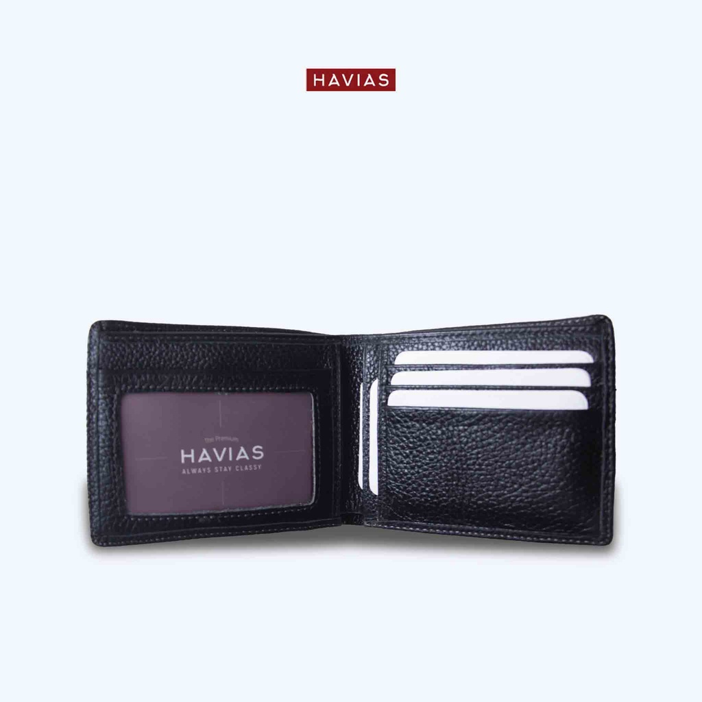 Zica HAVIAS ví ngang ngăn ảnh da bò thật Crossgrain cao cấp