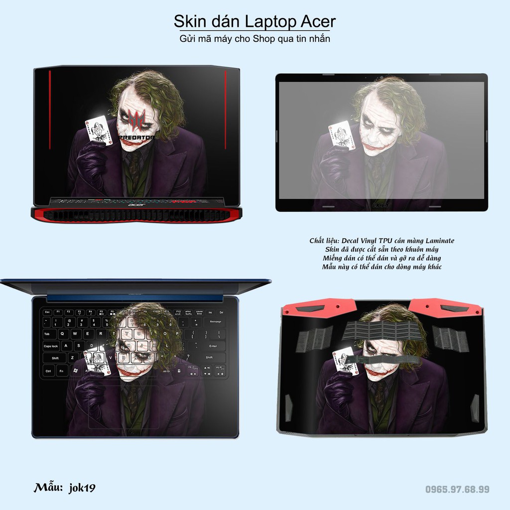 Skin dán Laptop Acer in hình Joker _nhiều mẫu 3 (inbox mã máy cho Shop)