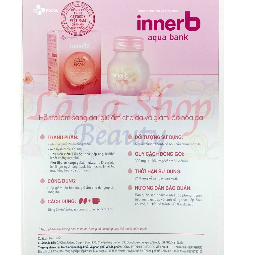 Viên Uống Cấp Nước Collagen Innerb Aqua Rich