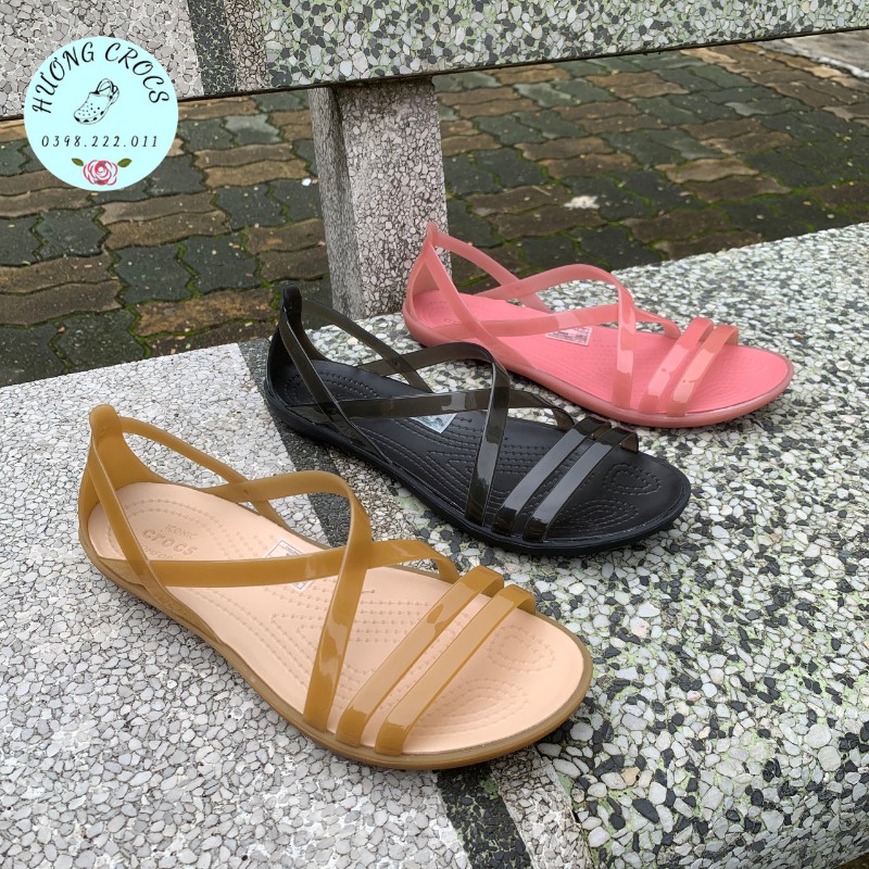 Sandal nhựa nữ Isabella strappy, dép sandal quai chéo mềm nhẹ cho nữ