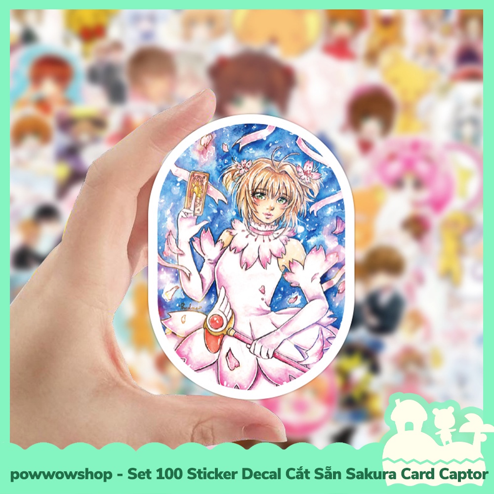 [Sẵn VN - Hỏa Tốc] Set 100 Sticker Mini Decal Dán Trang Trí Vật Dụng Mẫu Anime Manga Sakura Card Captor Collectible Cute
