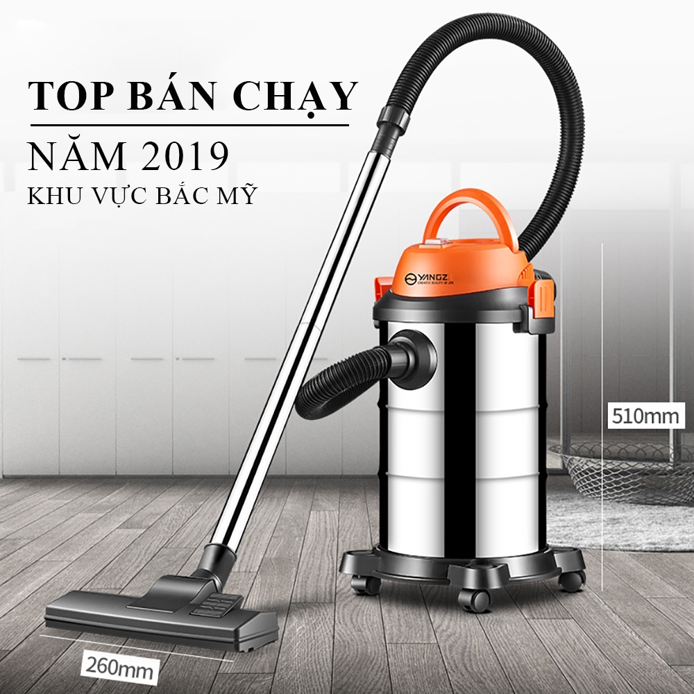 Máy Hút Bụi Công Nghiệp Gia Đình Công Suất Lớn 1200W, Dung Tích 15L Tích Hợp 3 Chế Độ Khô - Ướt- Thổi, Bảo Hành 3 Năm