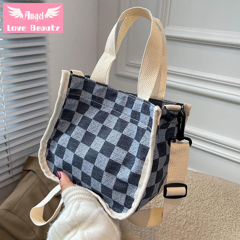 Angel~ [Hàng Có Sẵn] Túi Đựng Mỹ Phẩm Cỡ Nhỏ Phong Cách Nhật Bản Chất Denim Dễ Phối Đồ Thời Trang Mùa Thu Cho Nữ