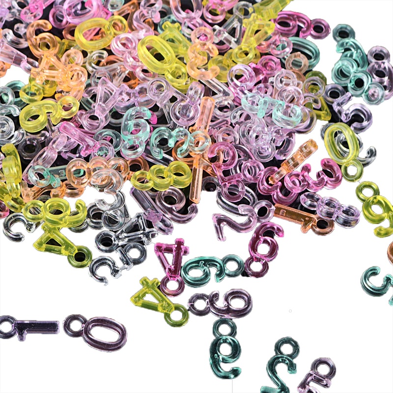 Túi Hạt Nhựa Hình Chữ Cái Màu Sắc Kẹo Ngọt Kích Thước 5-15mm Dùng Làm Trang Sức DIY