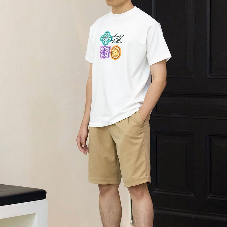 Áo thun unisex In hình cao cấp những viên GẠCH BÔNG đầy sắc màu form basic 100% cotton premium SOUL OF A NATION - Trắng