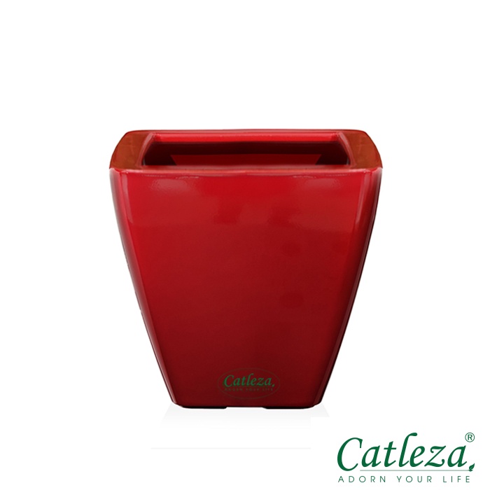 Chậu Nhựa Trồng Cây Thông Minh CATLEZA Sơn Vuông Bầu Không Ống Thăm Dò 14x14x12cm