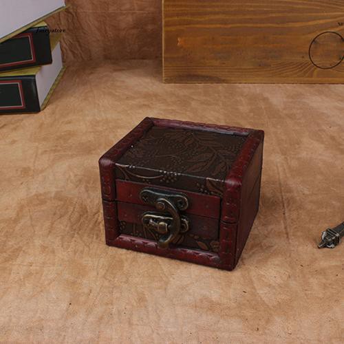 (hàng Mới Về) Hộp Đựng Trang Sức Bằng Gỗ Phong Cách Vintage