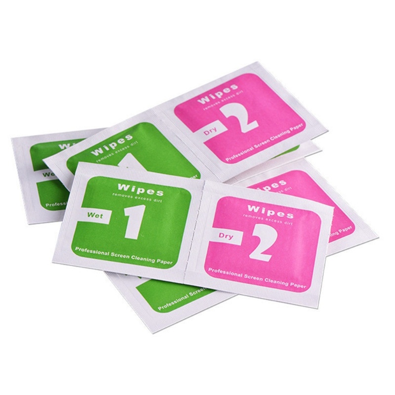 Set 5 khăn ướt và khô dùng để lau màn hình điện thoại/ kính cường lực/ màn hình LCD tiện lợi