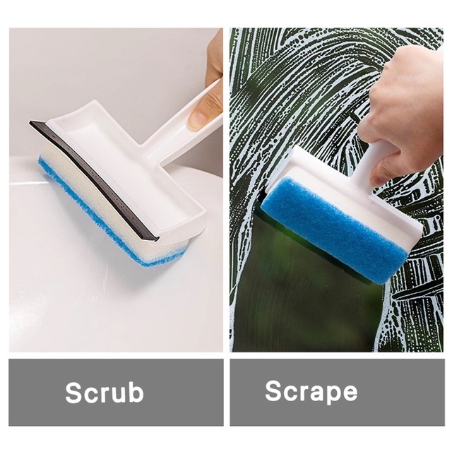 Bàn chải vệ sinh gương phòng tắm đa năng 2 trong 1 có móc treo tiện dụng