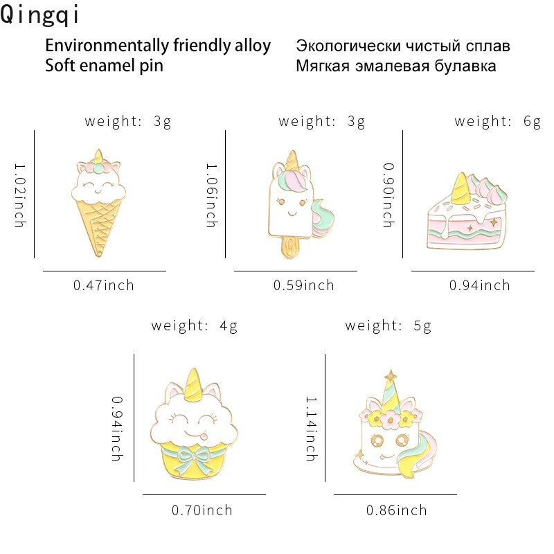 Ghim cài áo Miss Zoe hình cây kem / bánh ngọt dễ thương