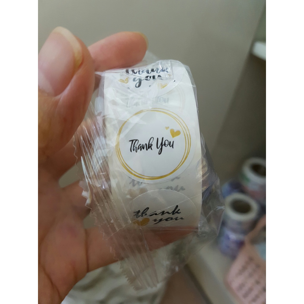 Cuộn 500 stick Sticker thank you dán nhãn cảm ơn STICK015