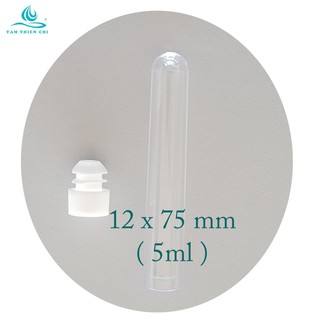 Ống nghiệm nhựa 5ml ps màu trắng có nắp 2 tầng không nhãn htm túi 500 cái - ảnh sản phẩm 2